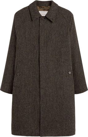 Mackintosh Belford checked coat - men - Cupro/Wool - 42 - Brown
