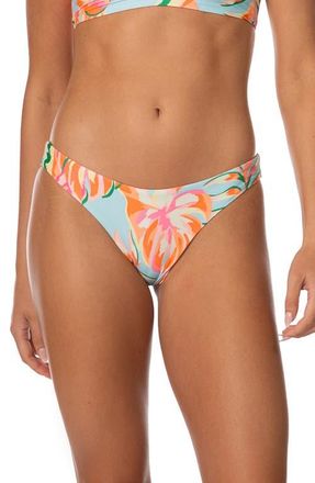 Maaji Fiesta Bloom Iconic Reversible Bikini Bottoms in Open Blue at Nordstrom, Size X-Small
