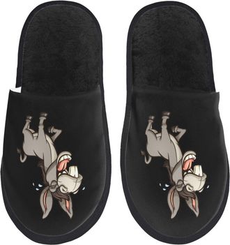 Generic WomenS MenS Indoor Outdoor Slippers Cartoon Donkey Winter Warm Slippers Warm Indoor House Slippers Cosy Camping Slippers For Spring Gifts Travel L