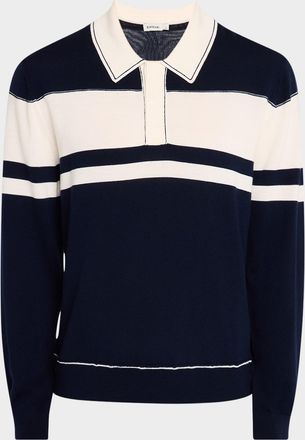 SIMKHAI Mens Louis Wool Stripe Polo Sweater