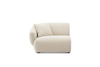 Castlery Auburn Left Arm Sofa Customized, (Washed Chenille) Cream, Machine Washable, Modular for Sofas by Castlery