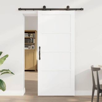 vidaXL Vidaxl - Puerta Deslizante Manual Blanco Y Negro 86 X 198.5 Cm