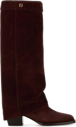 Fendi Burgundy Suede Boots