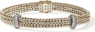 John Hardy Icon Link Diamond Station Bracelet in Gold at Nordstrom, Size Medium