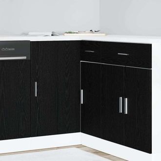 vidaXL vidaXL Mobile Base dAngolo per Cucina Rovere nero 86 x 46 x 81,5 cm