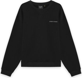 Lyle & Scott Hoodies & sweatvesten, Heren, Zwart, XS, Katoen, Script Heavyweight Loopback Crew Neck Sweatshirt