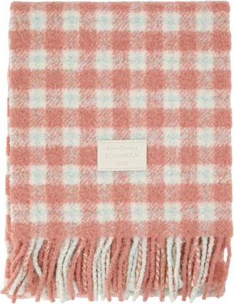 Acne Studios Sciarpa a quadri con logo - - Accessories - unisex - Rosa - ONE SIZE