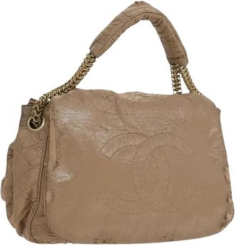 Chanel Pre-owned Canvas chanel-bags - Dames - Vintage Handtas - Beige - ONE Size - Leer - Vintage
