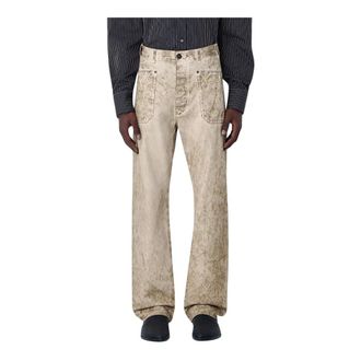 Vivienne Westwood Wide Jeans, male, Beige, Size: W30 Wide-Leg Denim Jeans
