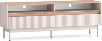 Selsey Selsey Dunea - Mueble De Tv Con 2 Cajones Y Huecos - 154 Cm - Gris Cachemira/efecto Roble