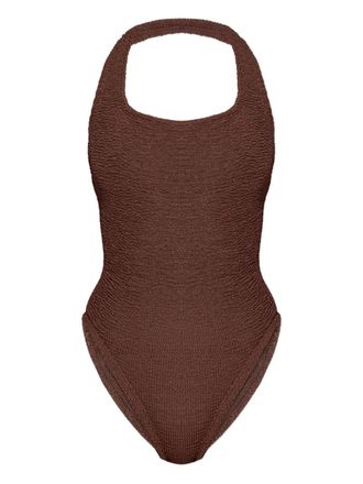 Hunza G Sandy crinkle swimsuit - Brown