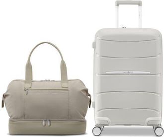 Samsonite Better Than Basics Drop Bottom Weekender & Outline Pro Carry-On 2-Piece Set in Stone Grey/limestone at Nordstrom