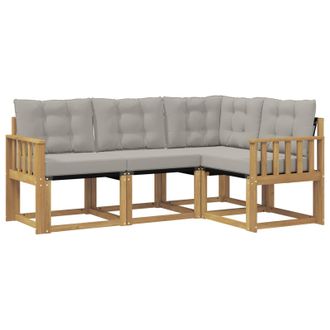 vidaXL Conjunto De Sof&aacute;s De Exterior 4 Pcs Blanco Y Gris Claro Vidaxl