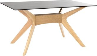 Koketto Home Mesa 160 tapa de porcelanico gris y patas roble