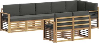 vidaXL Conjunto De Sof&aacute;s De Exterior 8 Uds. Blanco Y Antracita Vidaxl