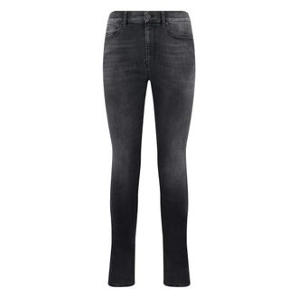 Diesel Skinny Jeans, male, Gray, Size: W32 Dark Fitted High-Waist Jeans