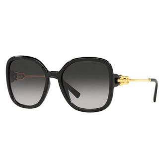 Tiffany & Co. Sunglasses, female, Black, 57 MM, Square Oversize Sunglasses with Gold Metal