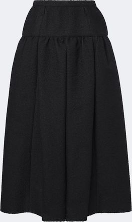 Dolce & Gabbana Falda midi en mezcla de lana y seda fruncida