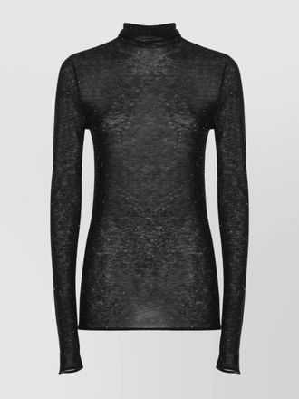 Pinko wool high-neck long-sleeve knitted top