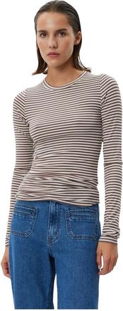 Sofie Schnoor Bruin Gestreept Langarm T-shirt - Dames - Longsleeves - Veelkleurig - XL - Spandex - Tops