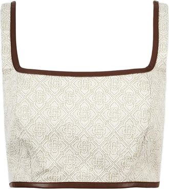 Casablanca Top con motivo geometrico - Bianco