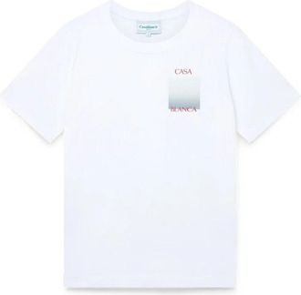 Casablanca D&eacute;grad&eacute; Logo T-Shirt - Heren - T-shirts - Wit - S - Katoen - Tops