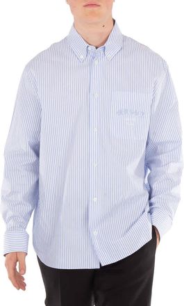 Versace Striped Barocco Sea Print Shirt
