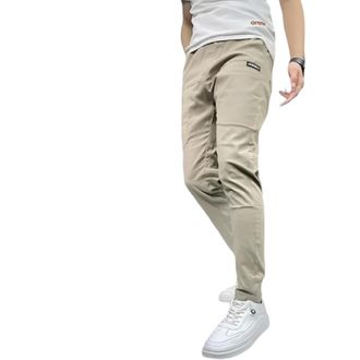 Generic Vogany Cargo Pants, Mens High-Stretch Multi-Pocket Overalls, Fall Casual Great Storage Capacity Drawstring Skinny Pants (Khaki,30)