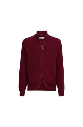 Brunello Cucinelli Malfil&eacute; cotton cardigan in Cherry at Nordstrom, Size 50 It