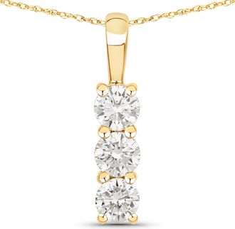 Diana M. Jewels Lab Grown Diamond F/C Round 4.10mm ( 0.25Pt ) - 3Pcs ( Metal Weight With Chain ) ( 18 Rope Chain With Lobster Lock 8mm, Approx 1.07gm ) ( CLARITY VS )