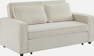 Sweeek Sweeek - Sof&aacute; Cama Borreguito De 3 Plazas, Chill Borreguito, Crema, 172.5x91.5x88.5 Cm