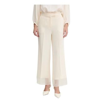 Simona Corsellini Pantalones Anchos - Trousers - Mujer - Beige - XS