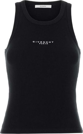 Givenchy Black Round Neck Ribbed Tank Top