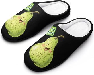 Generic Youre Pearfect Pear Womens Slippers Warm House Slippers Indoor House Shoes with Anti-Skid Rubber Sole