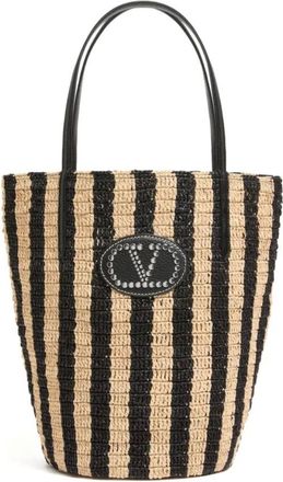 Valentino Garavani Borsa Shopping in Rafia a Righe - - Bags - Donna - Multicolore - ONE SIZE
