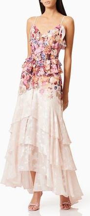 Elliatt Perla Floral Tiered Maxi Dress in Floral Multi at Nordstrom Rack, Size Small