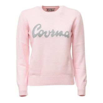 MC2 Saint Barth New Queen Ronde Hals Breiwerk - Dames - Truien - Roze - Maat: S Wol