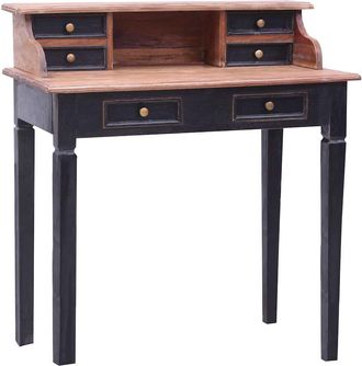 vidaXL Escritorio Con Cajones Madera Maciza De Caoba 90x50x101 Cm Vidaxl