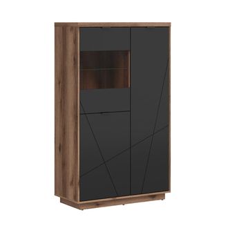 Petits Meubles Vitrina 3 puertas estratificado Negro marr&oacute;n