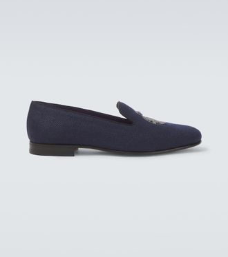 Ralph Lauren Purple Label Alonzo embroidered linen loafers