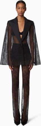 Nina Ricci Blazer-ge&iuml;nspireerde Cape van Kant - Dames - Jassen - Zwart - XS - Leer - Jassen