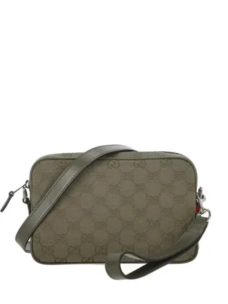 Gucci small GG-canvas messenger bag - men - Cotton/Polyester - One Size - Green