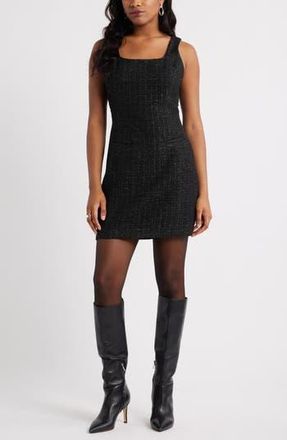 Open Edit Tweed Sleeveless Minidress in Black at Nordstrom Rack, Size Small