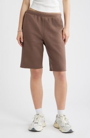 BP. Long Fleece Sweat Shorts in Brown Quartz at Nordstrom, Size Xx-Small