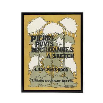 Artery8 Pierre Puvis De Chavannes A Sketch Framed Canvas Wall Art Print Reed in Yellow | Size: W24 x H32