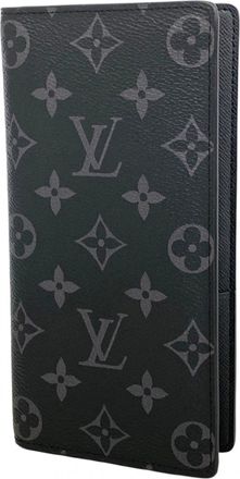 Louis Vuitton Black Gray Long Wallet (Bi-Fold) (Pre-Owned)