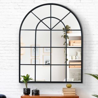 IDMarket Idmarket - Espejo Arco De Cristal De Dise&ntilde;o Industrial 80x100 Cm