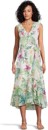 Tommy Bahama Tropical Bliss Short Sleeve Maxi Dress Womens Dress White : LG (US 12-14)