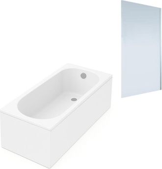 Villeroy & Boch Ba&ntilde;era Recta Villeroy & Boch Oberon Quaryl 160 X 75 Cm + Mampara Derecha Aurys Mist 1 Cromada