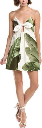 Alice & Olivia Alice + Olivia Melvina Linen-Blend Babydoll Dress